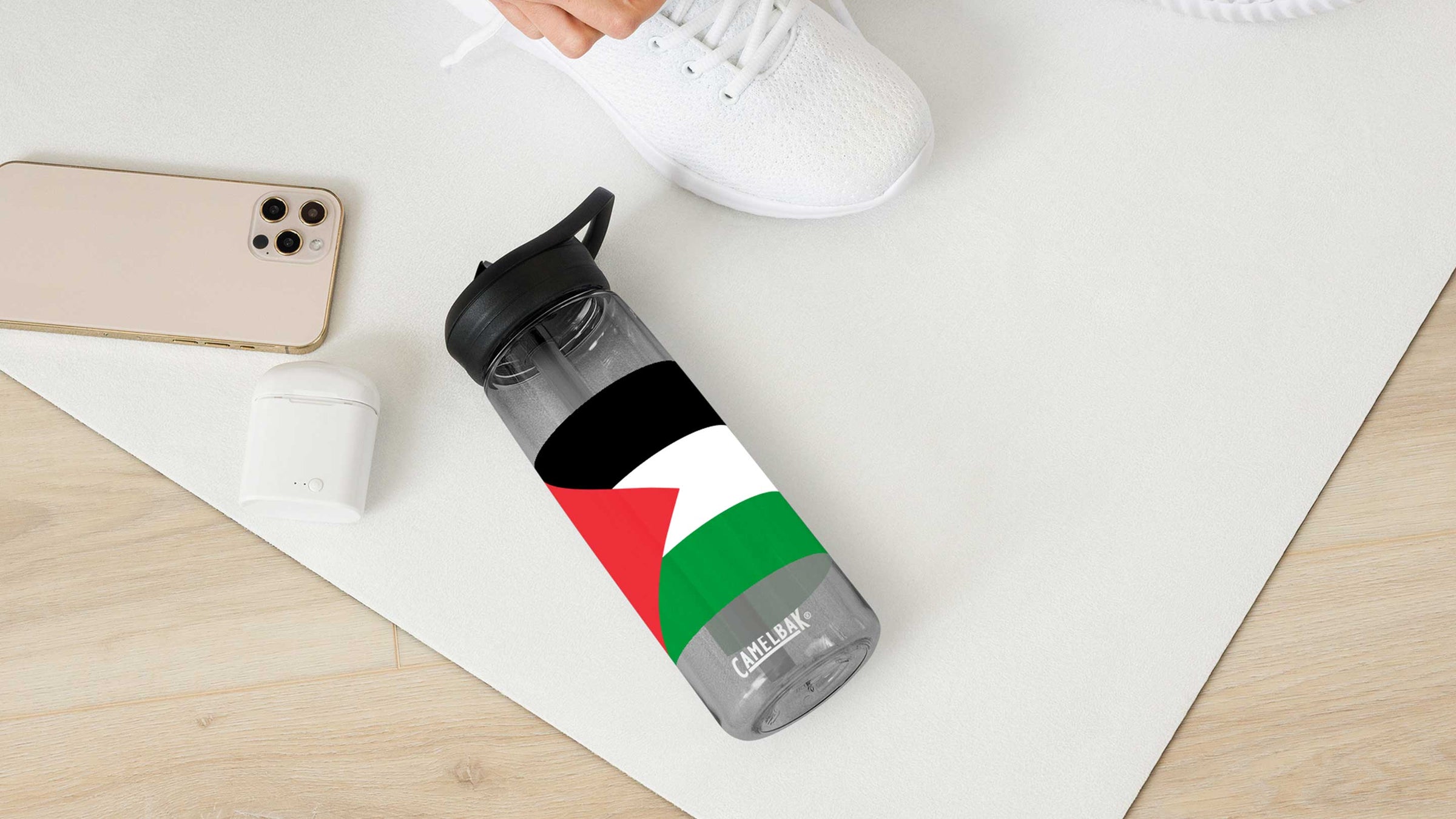 Water Bottle with palestinian flag