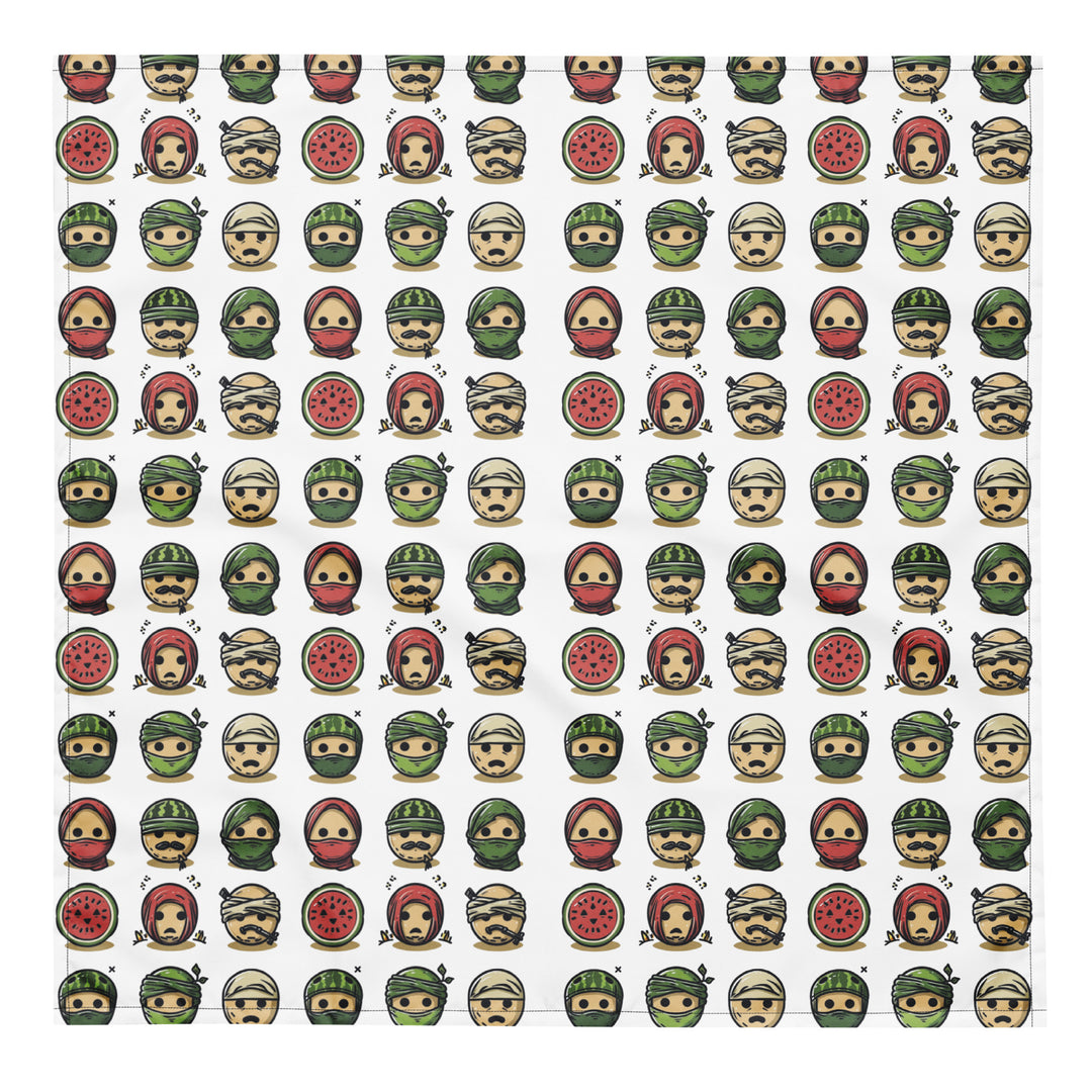 All-over print bandana - Palestine Emoji, Bandana White L