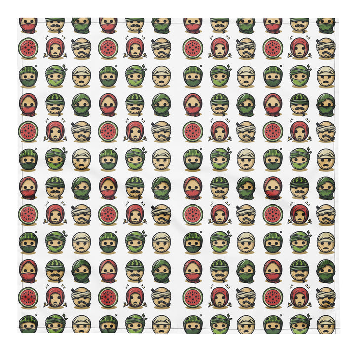 All-over print bandana - Palestine Emoji, Bandana White L
