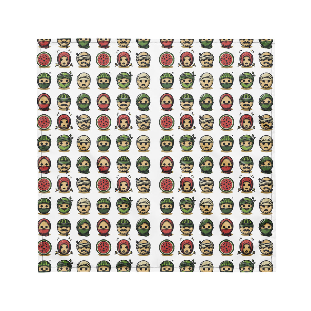 All-over print bandana - Palestine Emoji, Bandana White M