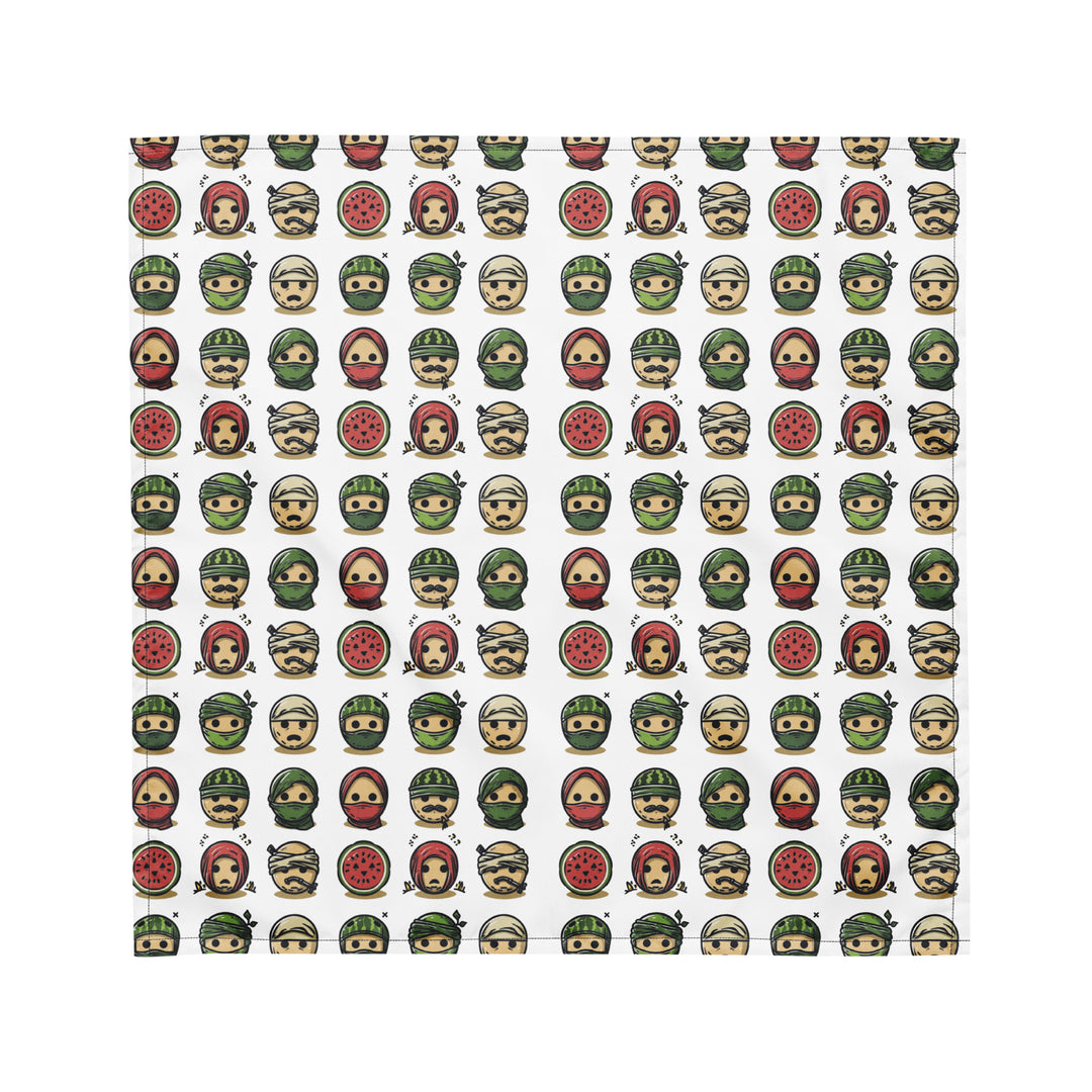 All-over print bandana - Palestine Emoji, Bandana White M