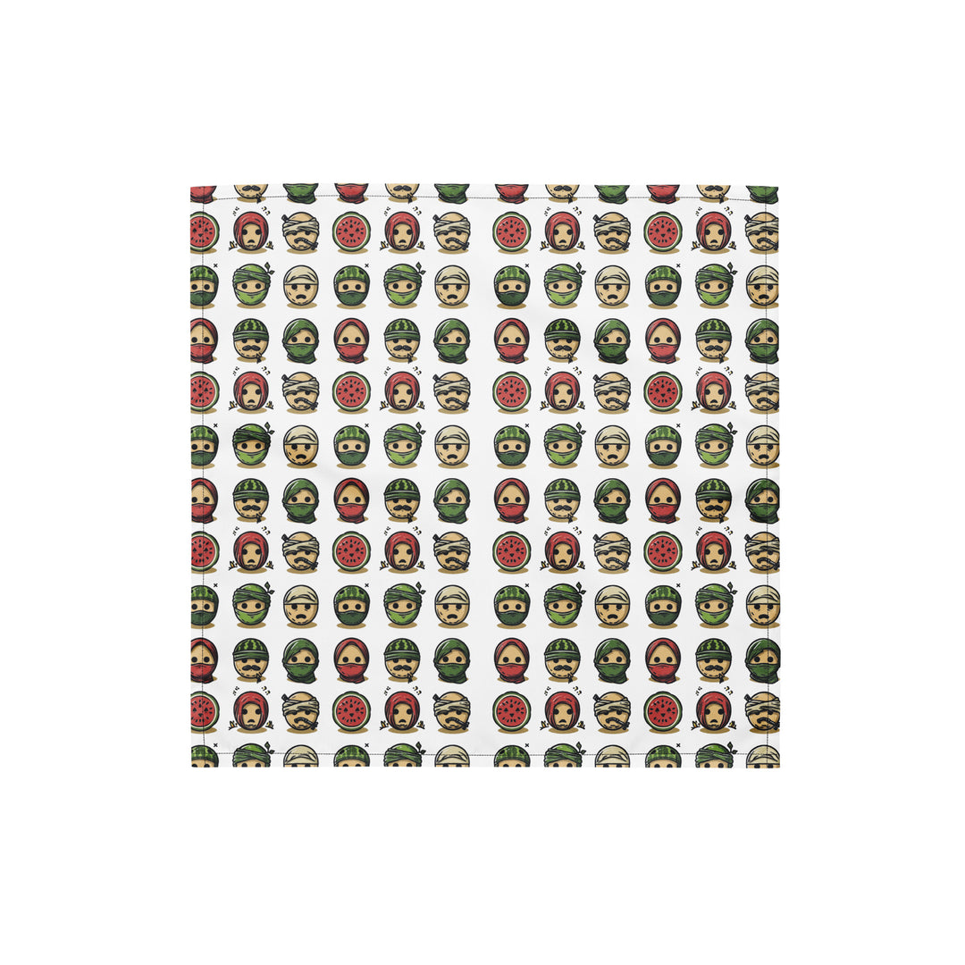 All-over print bandana - Palestine Emoji, Bandana White S