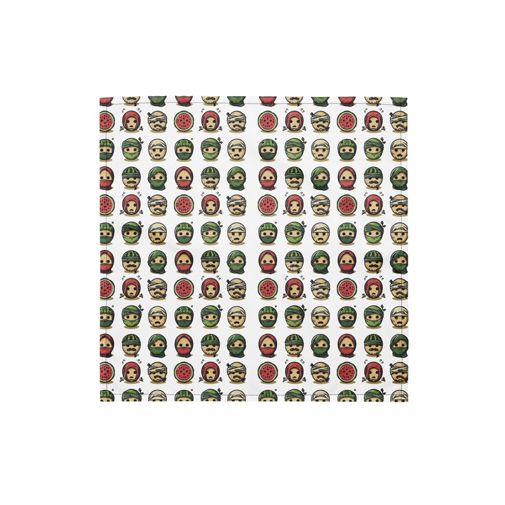 All-over print bandana - Palestine Emoji, Bandana White S