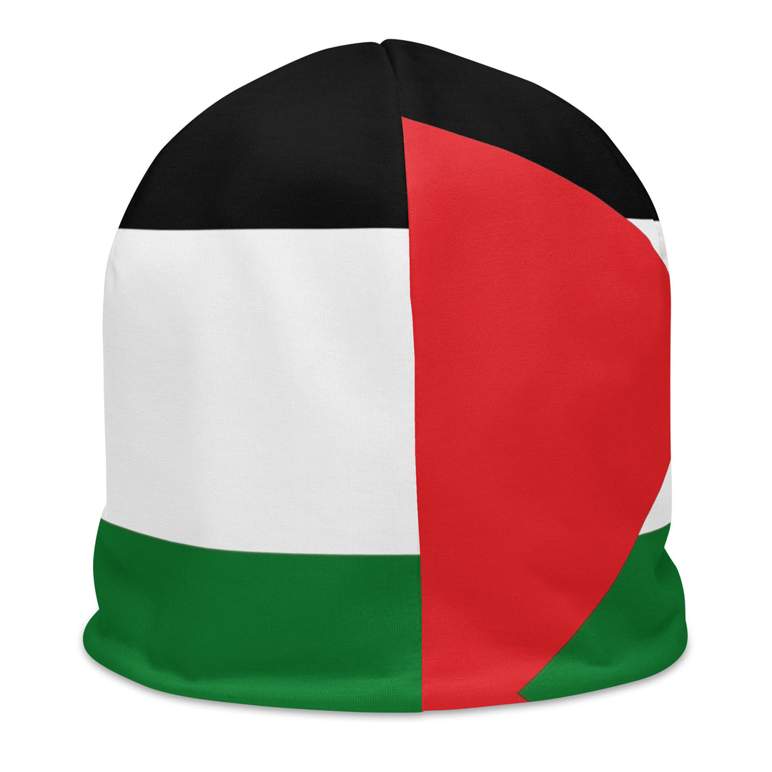 All-Over Print Beanie - Palestine Flag, White