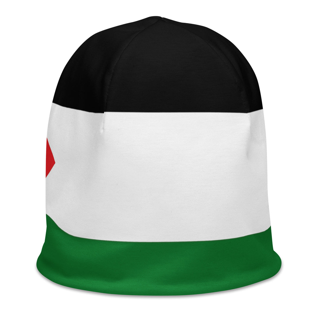 All-Over Print Beanie - Palestine Flag, White
