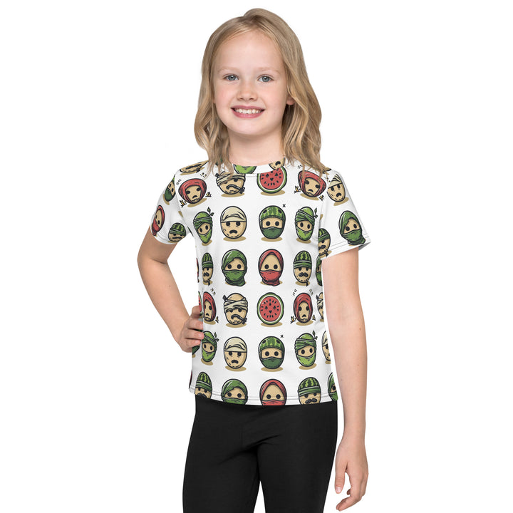 Kids crew neck t-shirt | Palestine Emoji