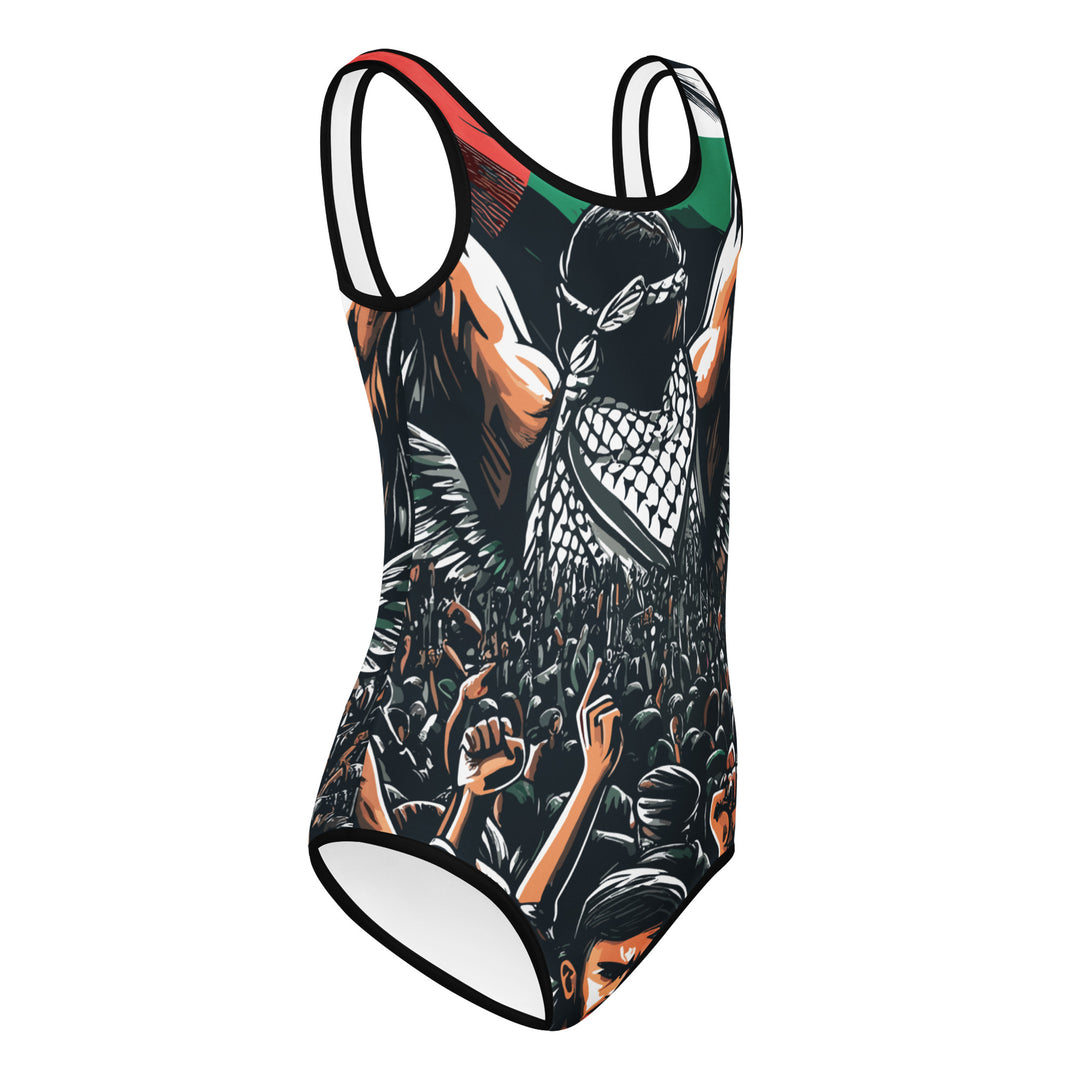 All-Over Print Kids Swimsuit - Art by Moh, Swimsuit White