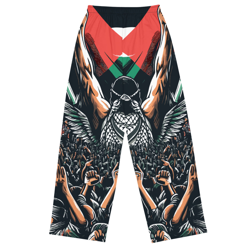 All-over print Men wide-leg pants - Art by Moh, Wide Leg Pants White
