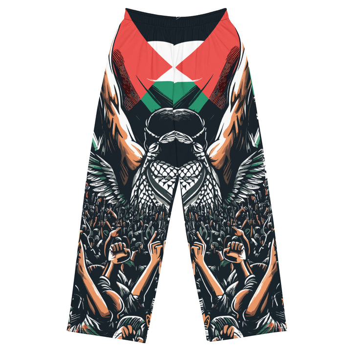 All-over print Men wide-leg pants - Art by Moh, Wide Leg Pants White