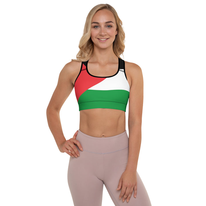 Padded Sports Bra | Palestine Flag