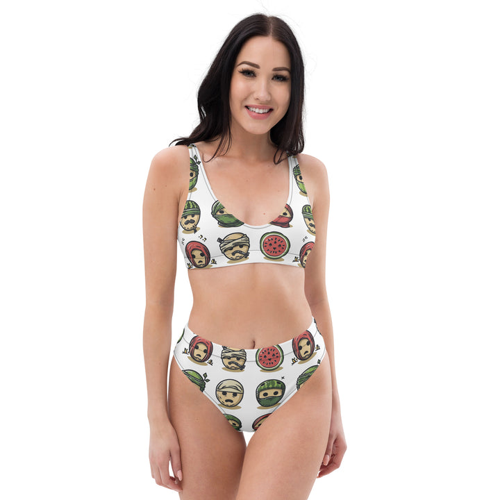 Recycled high-waisted bikini | Palestine Emoji