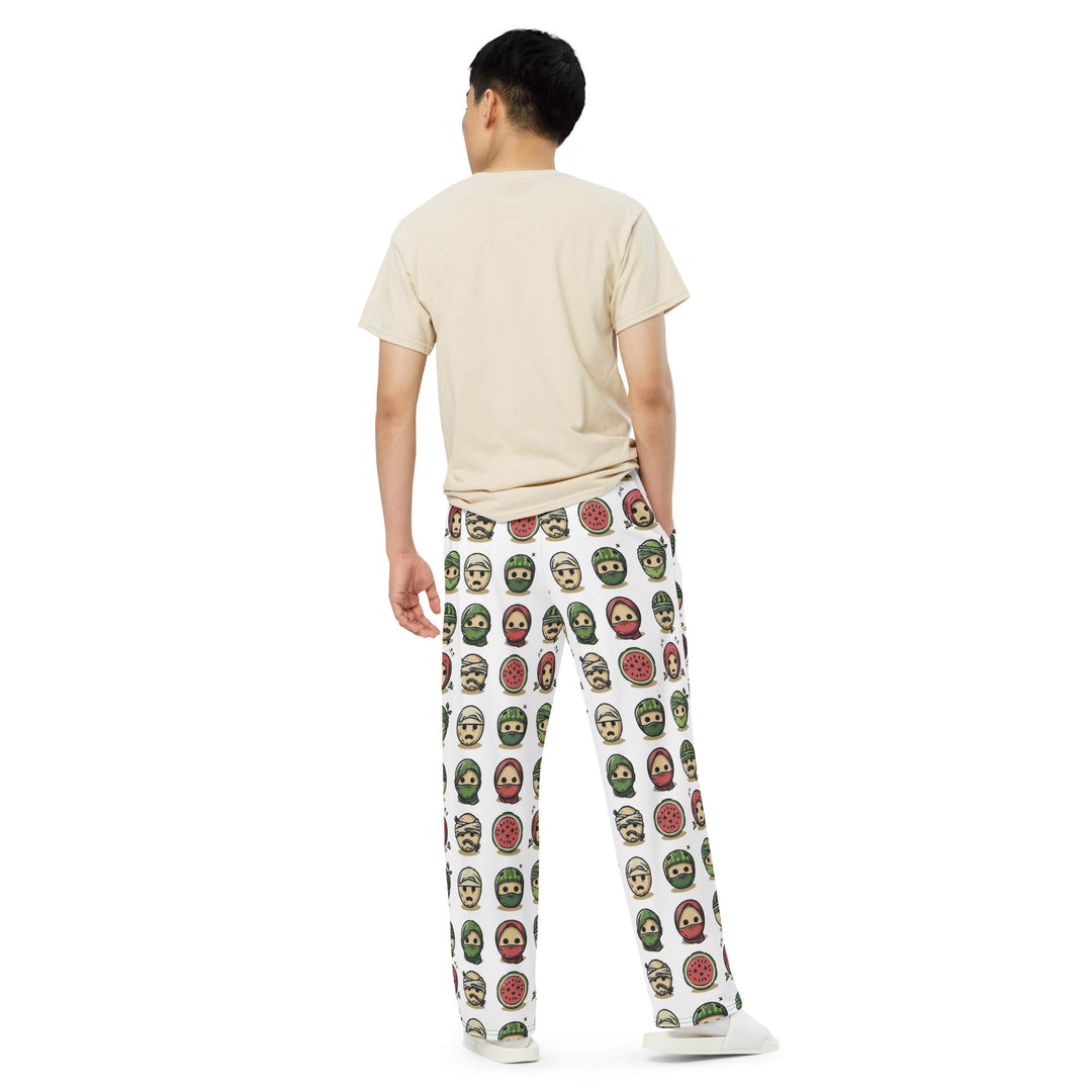 All-over print Men wide-leg pants | Palestine Emoji