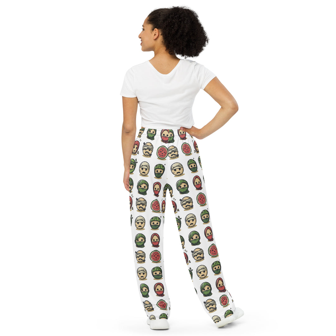 All-over print Women wide-leg pants | Palestine Emoji