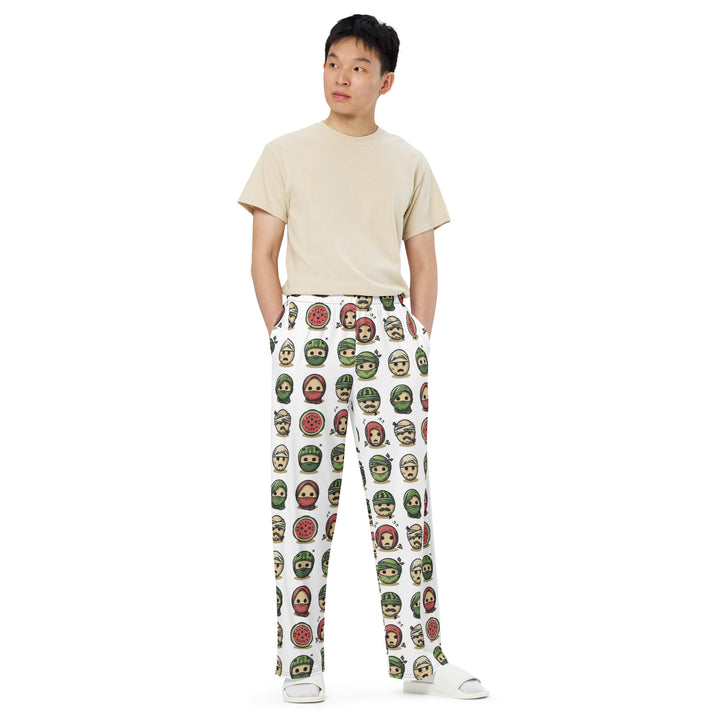 All-over print Men wide-leg pants | Palestine Emoji