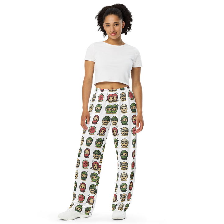 All-over print Women wide-leg pants | Palestine Emoji