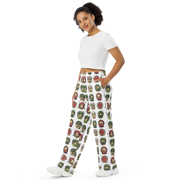 All-over print Women wide-leg pants | Palestine Emoji