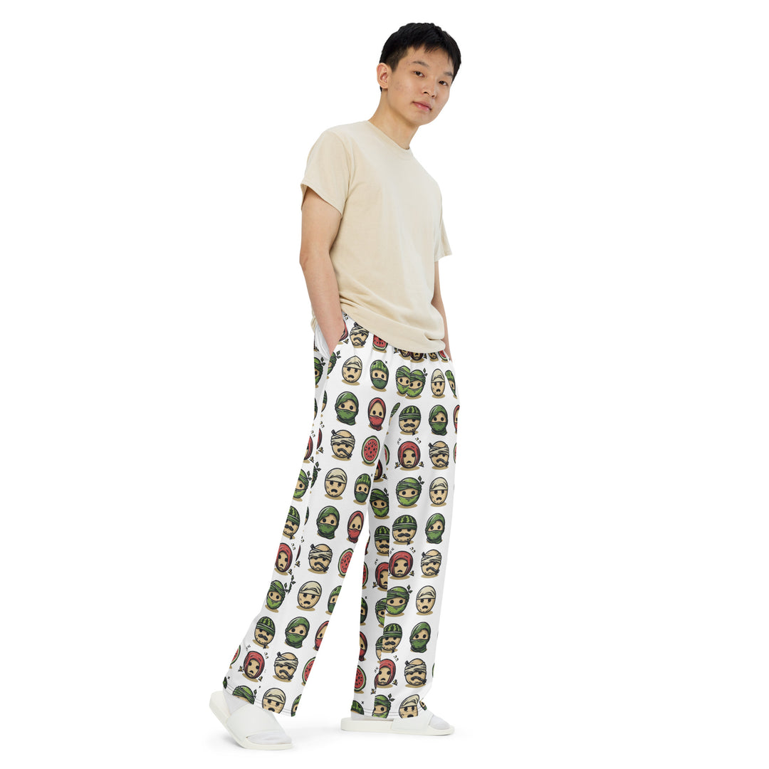 All-over print Men wide-leg pants | Palestine Emoji