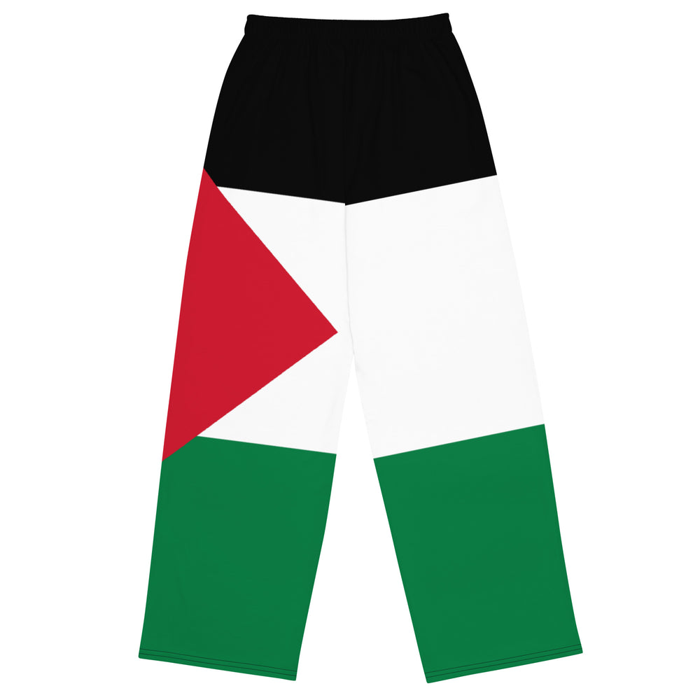 All-over print Women wide-leg pants - Palestine Flag, Wide Leg Pants White