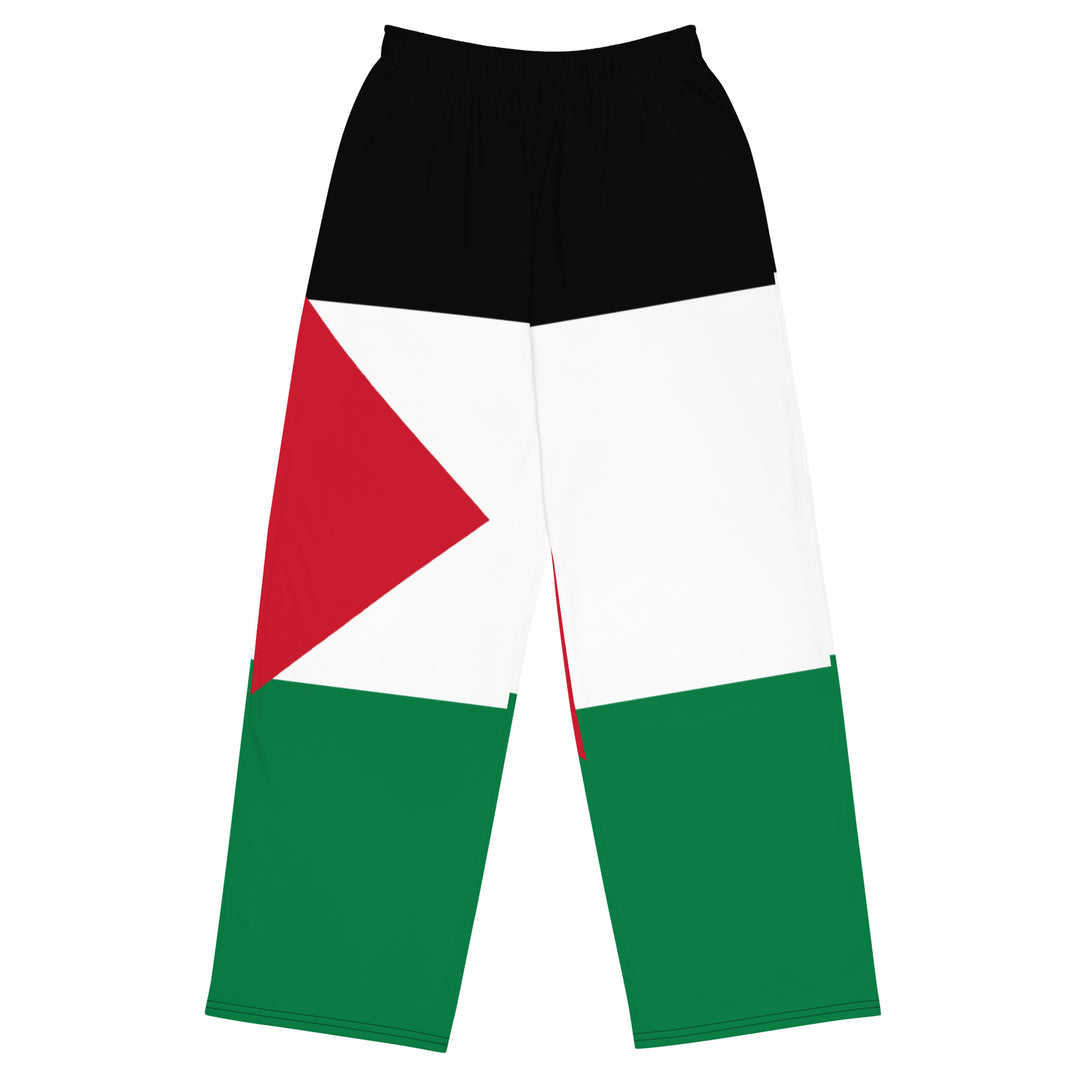 All-over print Women wide-leg pants - Palestine Flag, Wide Leg Pants White