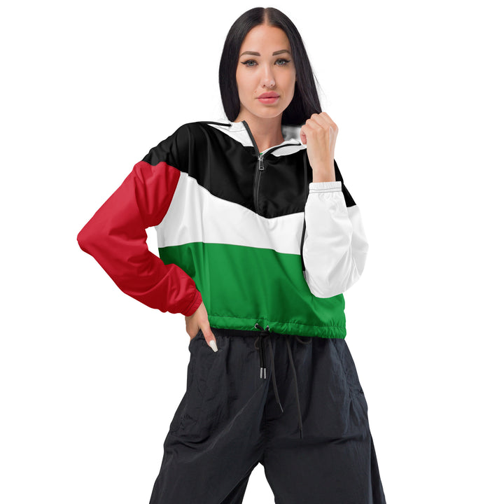 Women’s cropped windbreaker | Palestine Flag