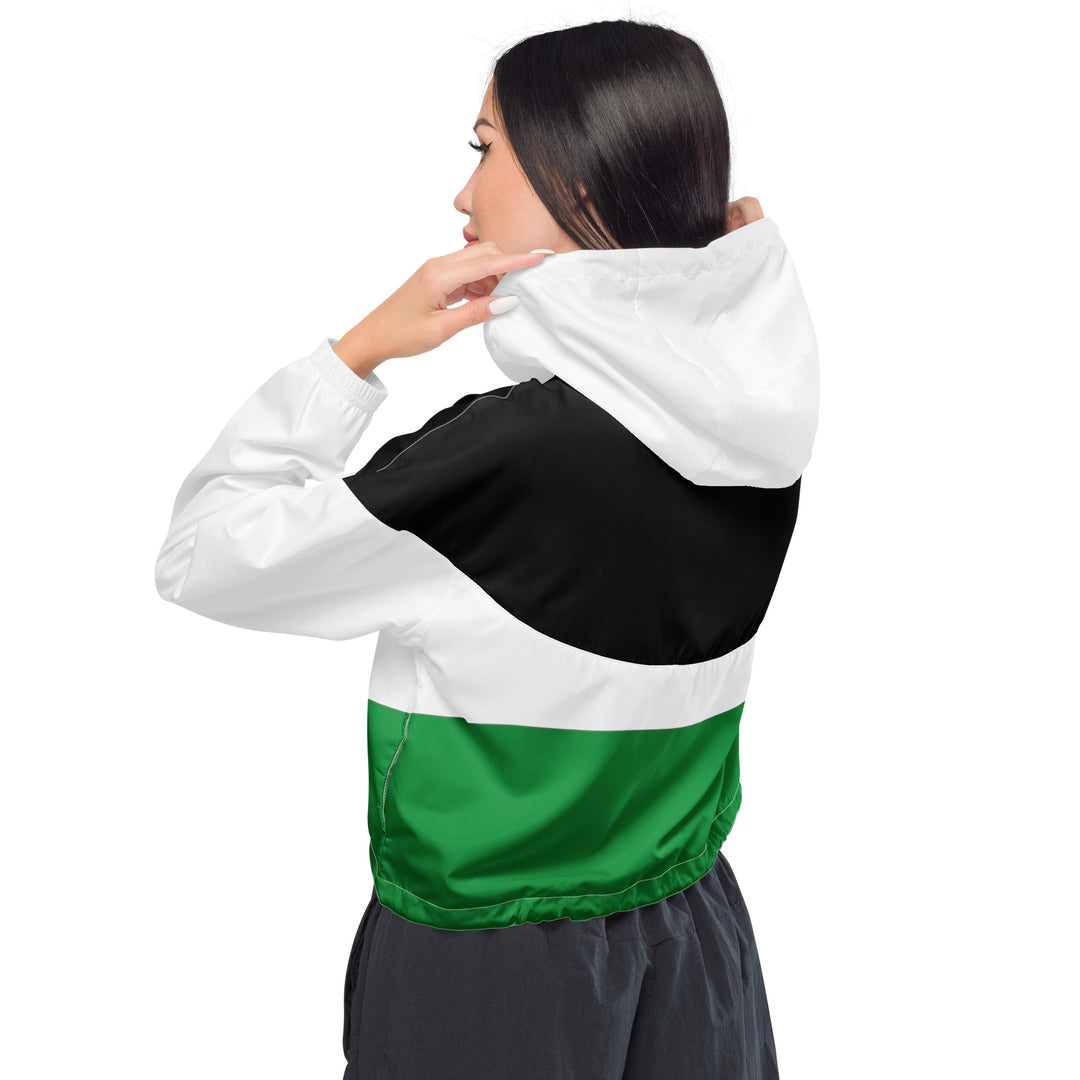 Women’s cropped windbreaker | Palestine Flag