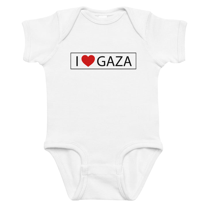 Baby Bodysuit - I Love Gaza, White