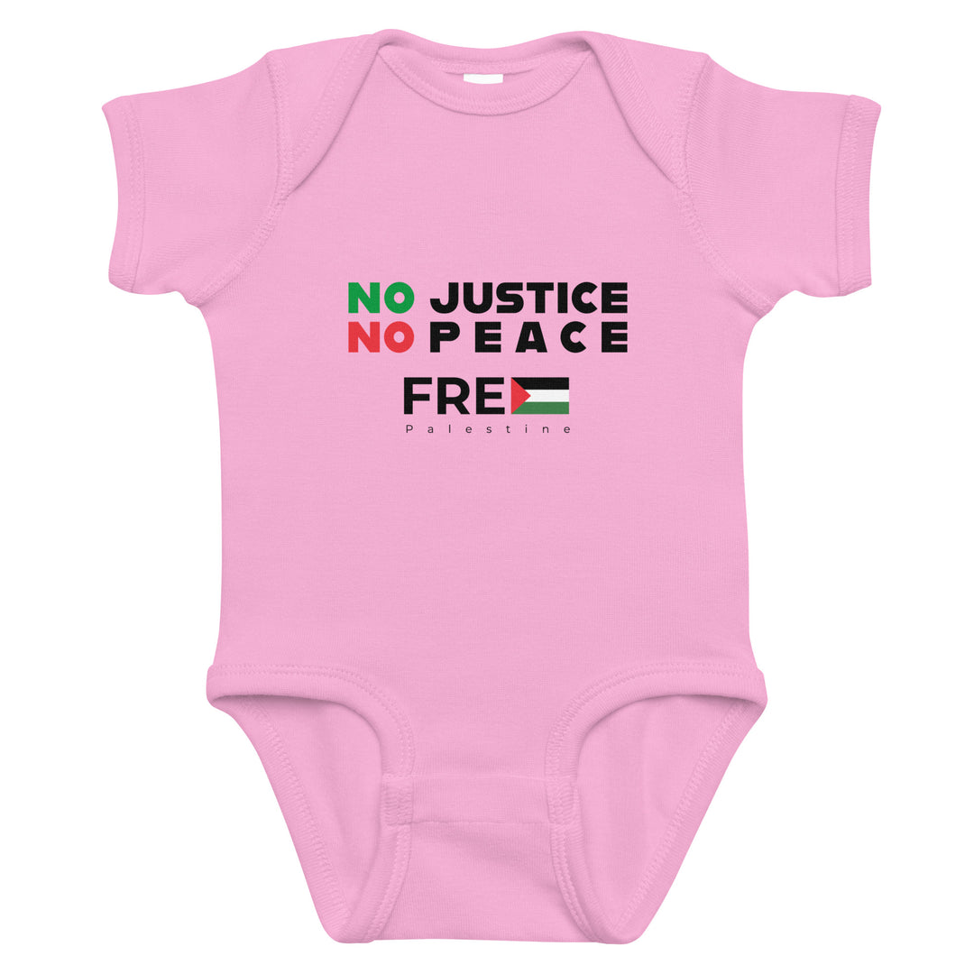 Baby bodysuit - No Justice No Peace, Pink
