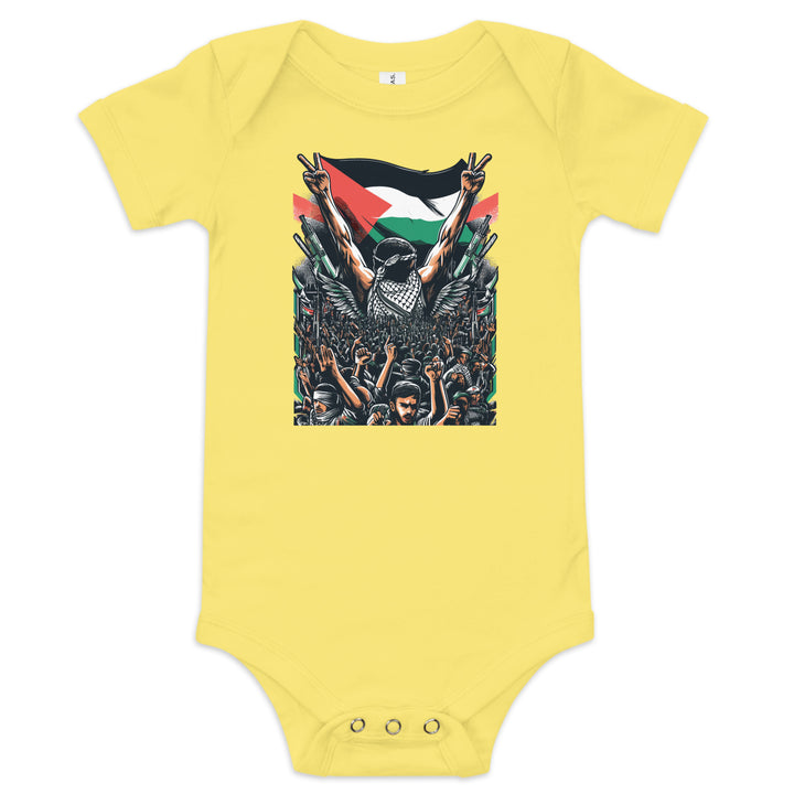 Baby short sleeve one piece - Art by Moh, Yellow