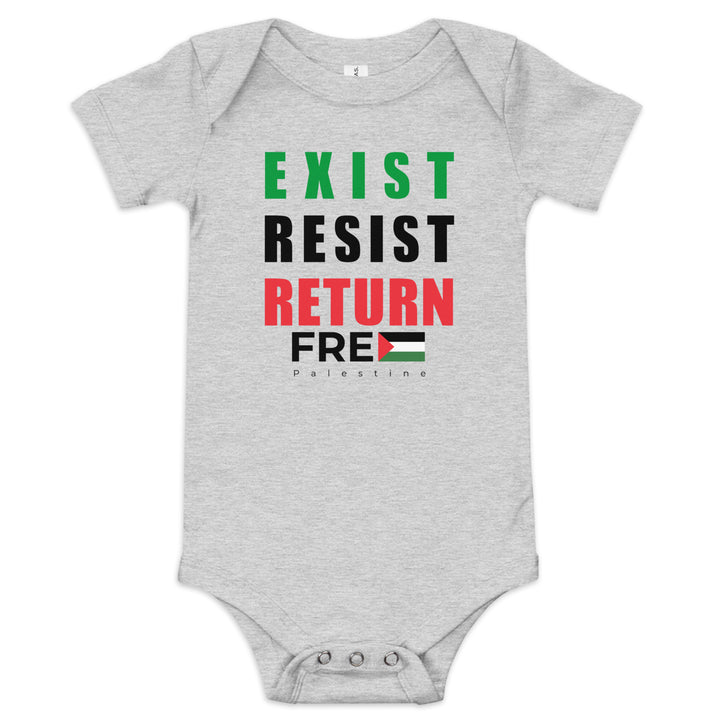 Baby Short Sleeve One Piece - Exist. Resist. Return., Heather