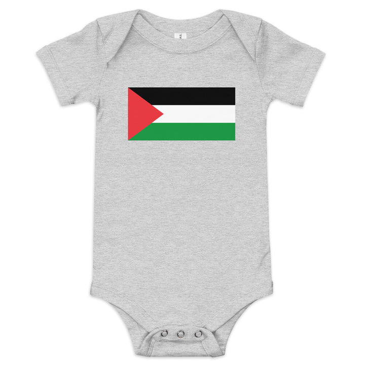 Baby short sleeve one piece - Palestine Flag, Heather