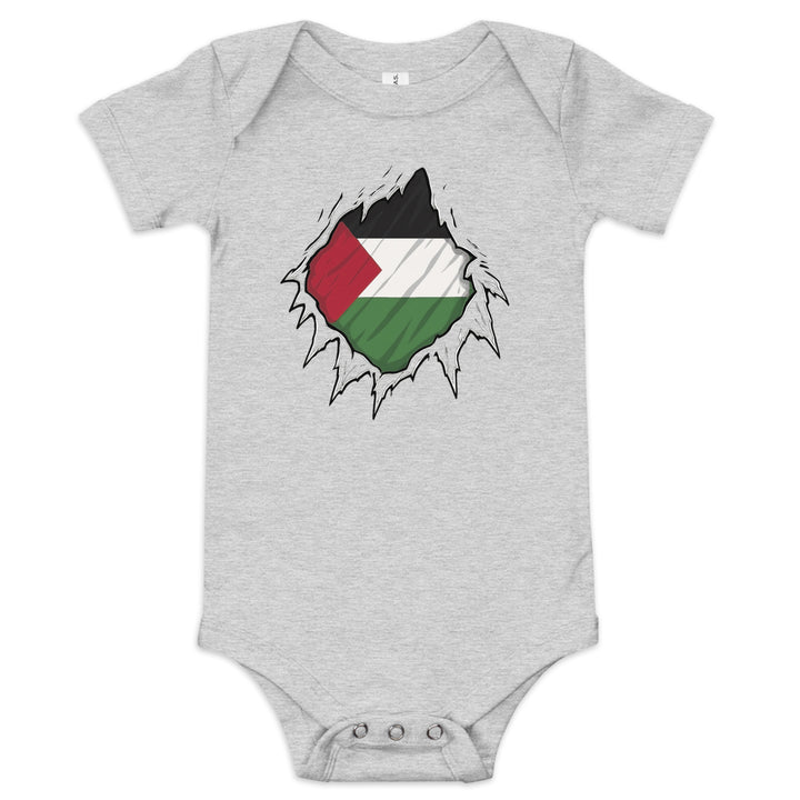 Baby Short Sleeve One Piece - Palestine Hero, Heather