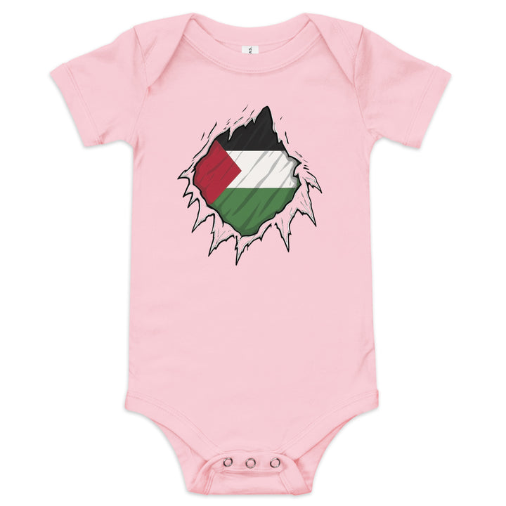 Baby Short Sleeve One Piece - Palestine Hero, Pink