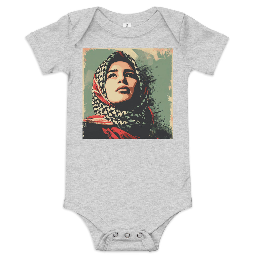 Baby short sleeve one piece - Palestine Hope, Heather