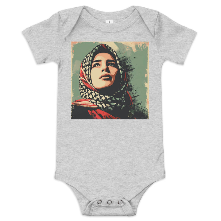 Baby short sleeve one piece - Palestine Hope, Heather