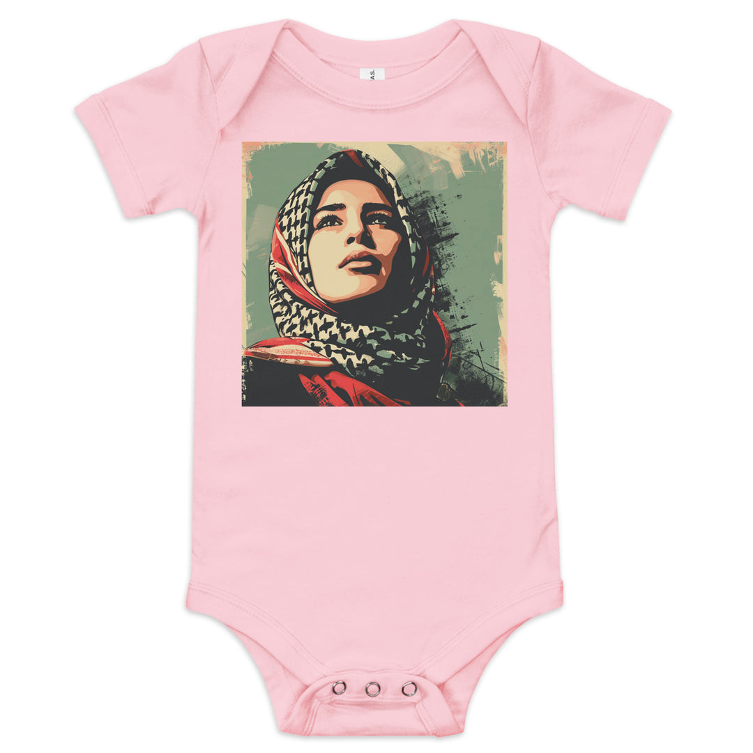 Baby short sleeve one piece - Palestine Hope, Pink