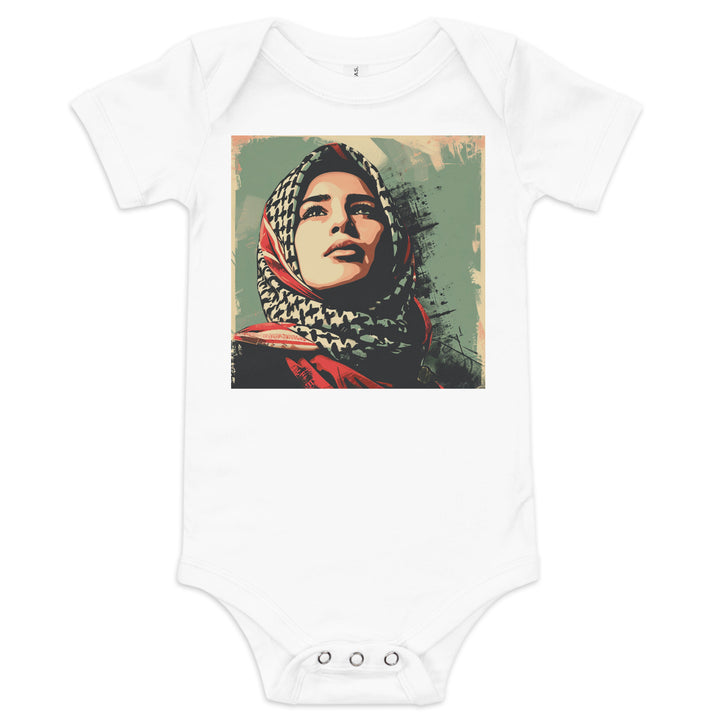 Baby short sleeve one piece - Palestine Hope, White
