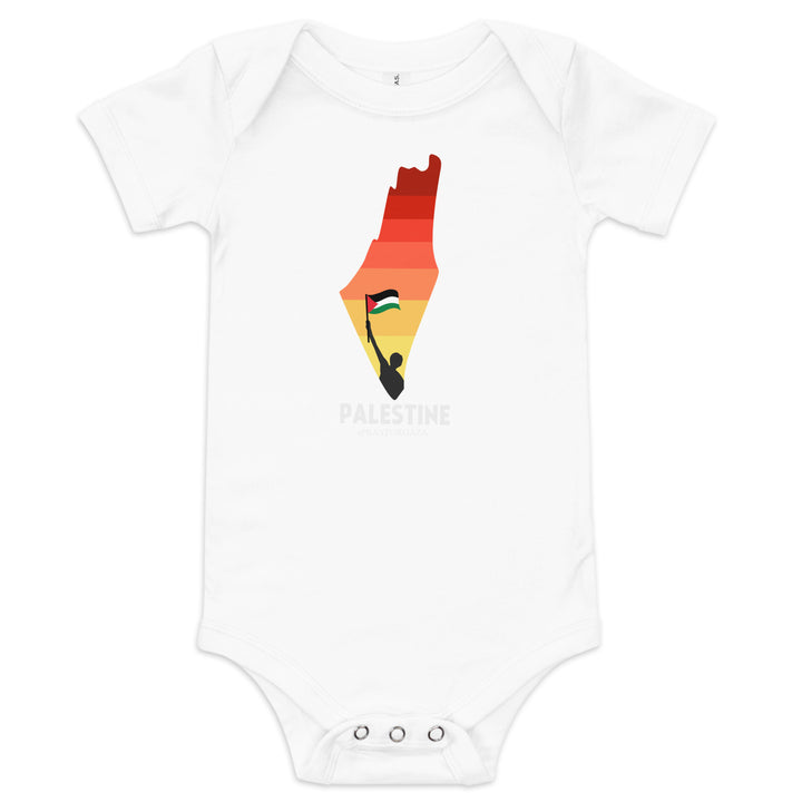Baby short sleeve one piece - Palestine Map, White