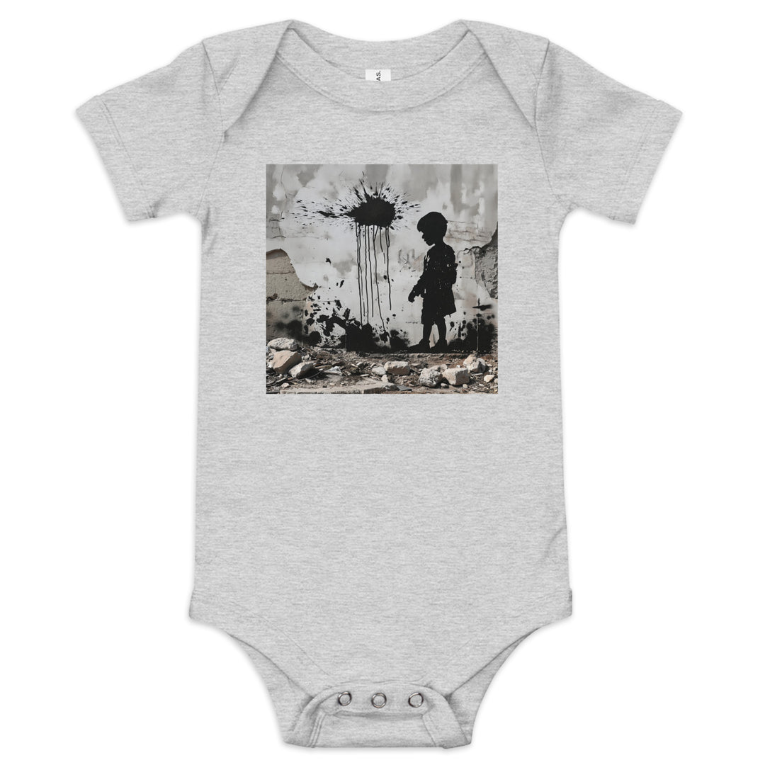 Baby short sleeve one piece - Palestine Wall, Heather