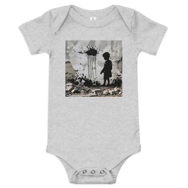 Baby short sleeve one piece - Palestine Wall, Heather