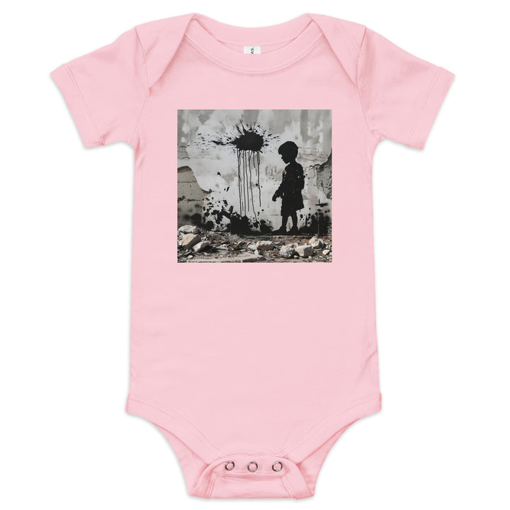 Baby short sleeve one piece - Palestine Wall, Pink