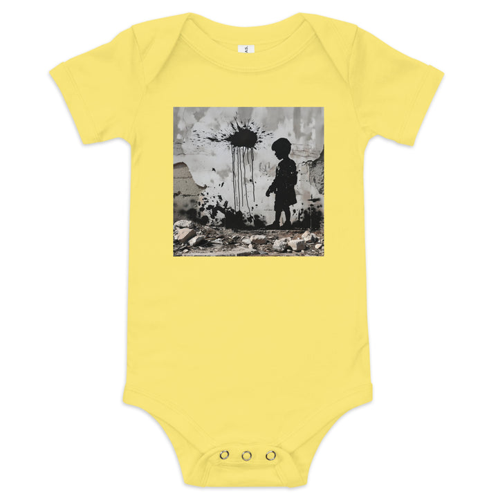 Baby short sleeve one piece - Palestine Wall, Yellow