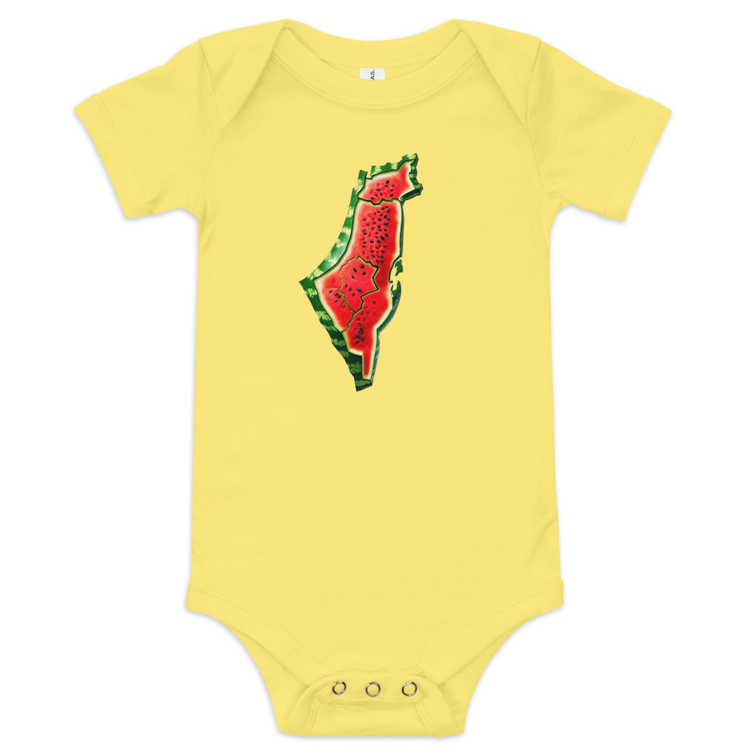 Baby short sleeve one piece - Palestine Watermelon, Yellow