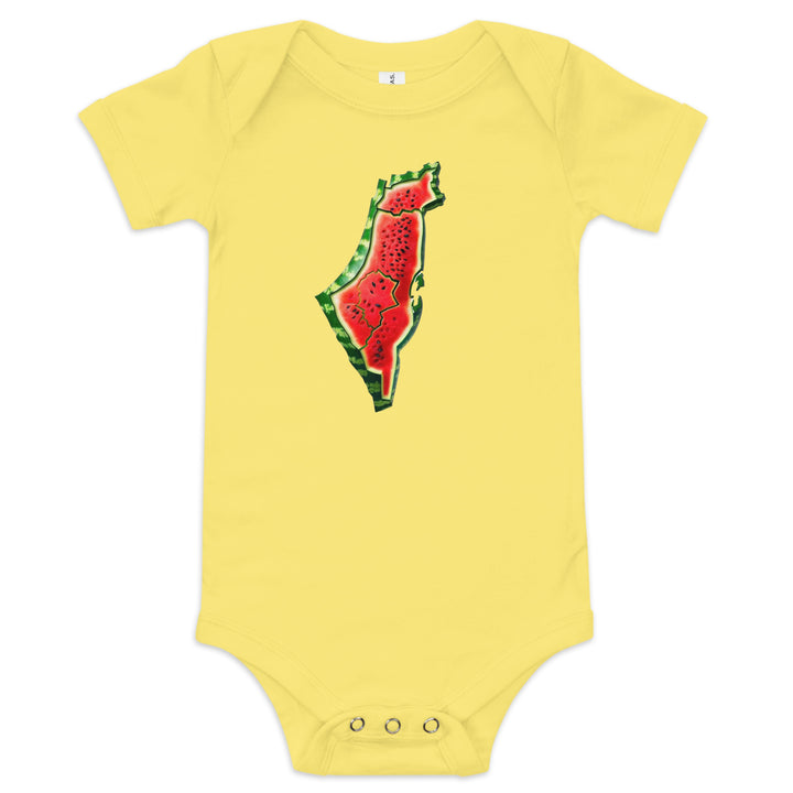 Baby short sleeve one piece - Palestine Watermelon, Yellow
