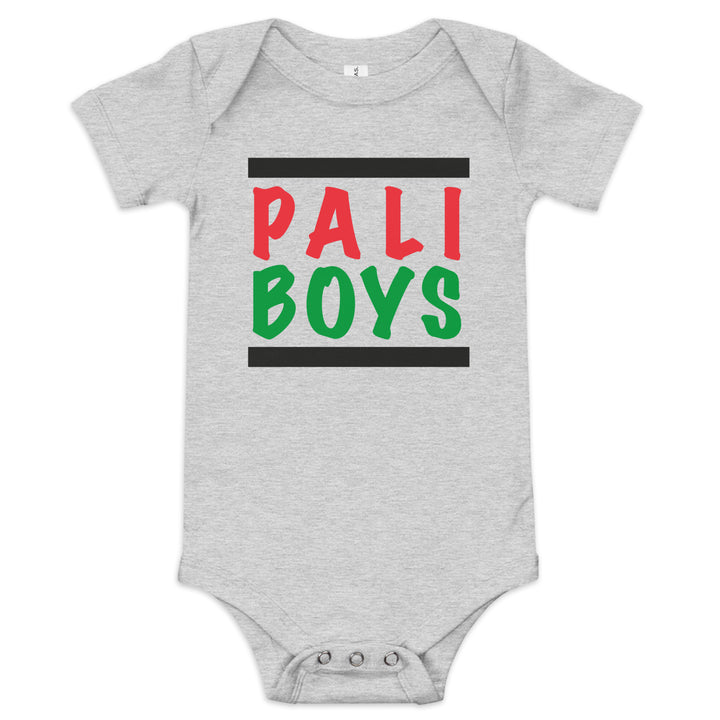 Baby Short Sleeve One Piece - Palestinian Boys, Heather