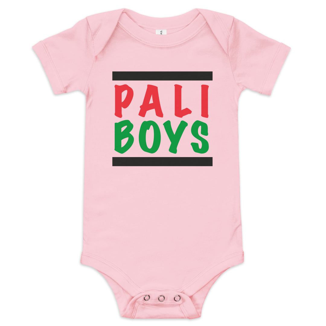 Baby Short Sleeve One Piece - Palestinian Boys, Pink