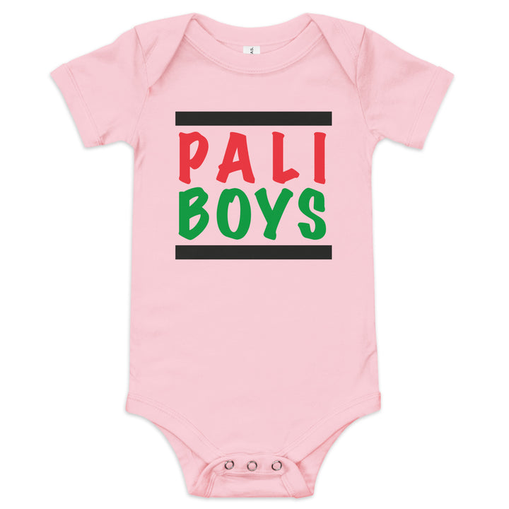 Baby Short Sleeve One Piece - Palestinian Boys, Pink