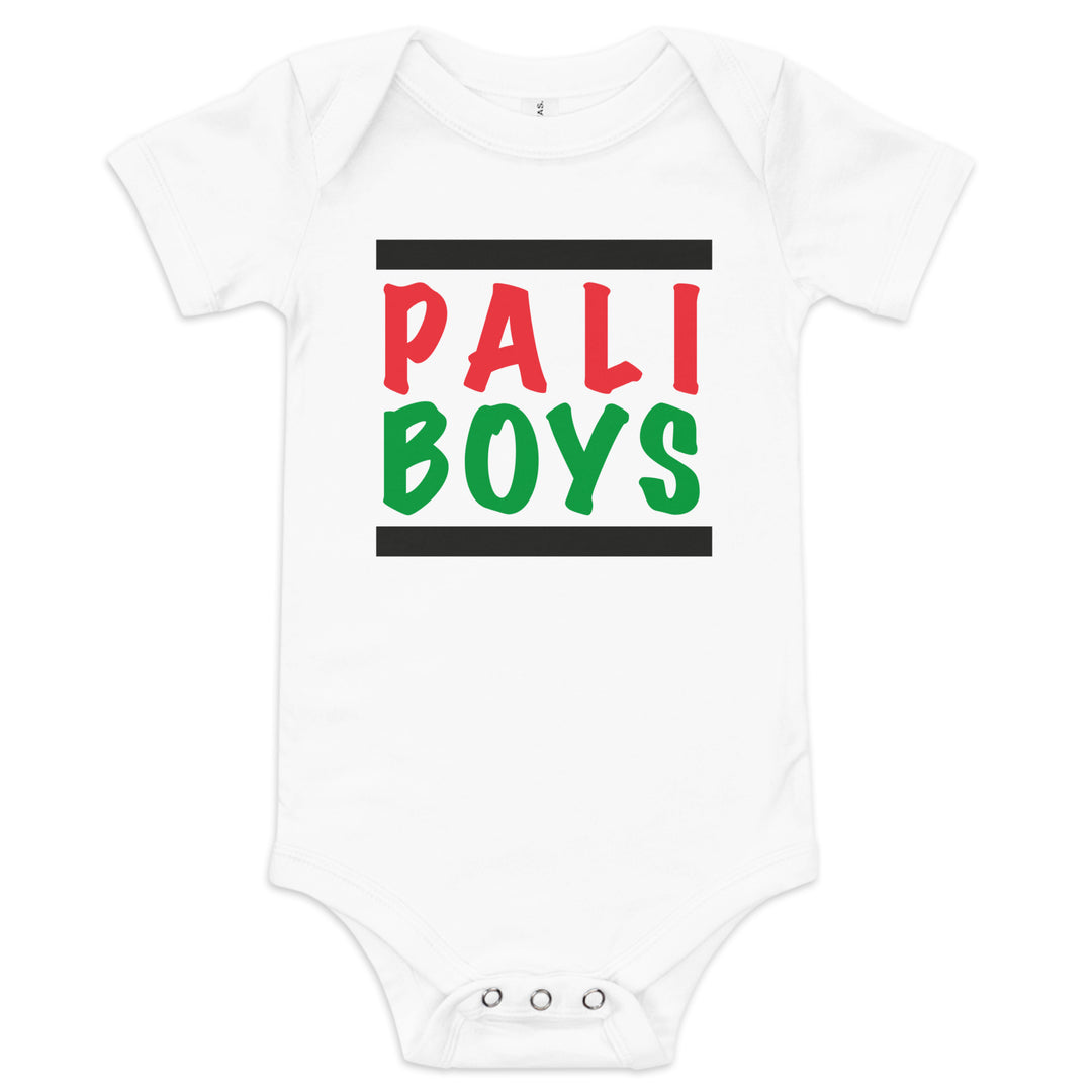 Baby Short Sleeve One Piece - Palestinian Boys, White