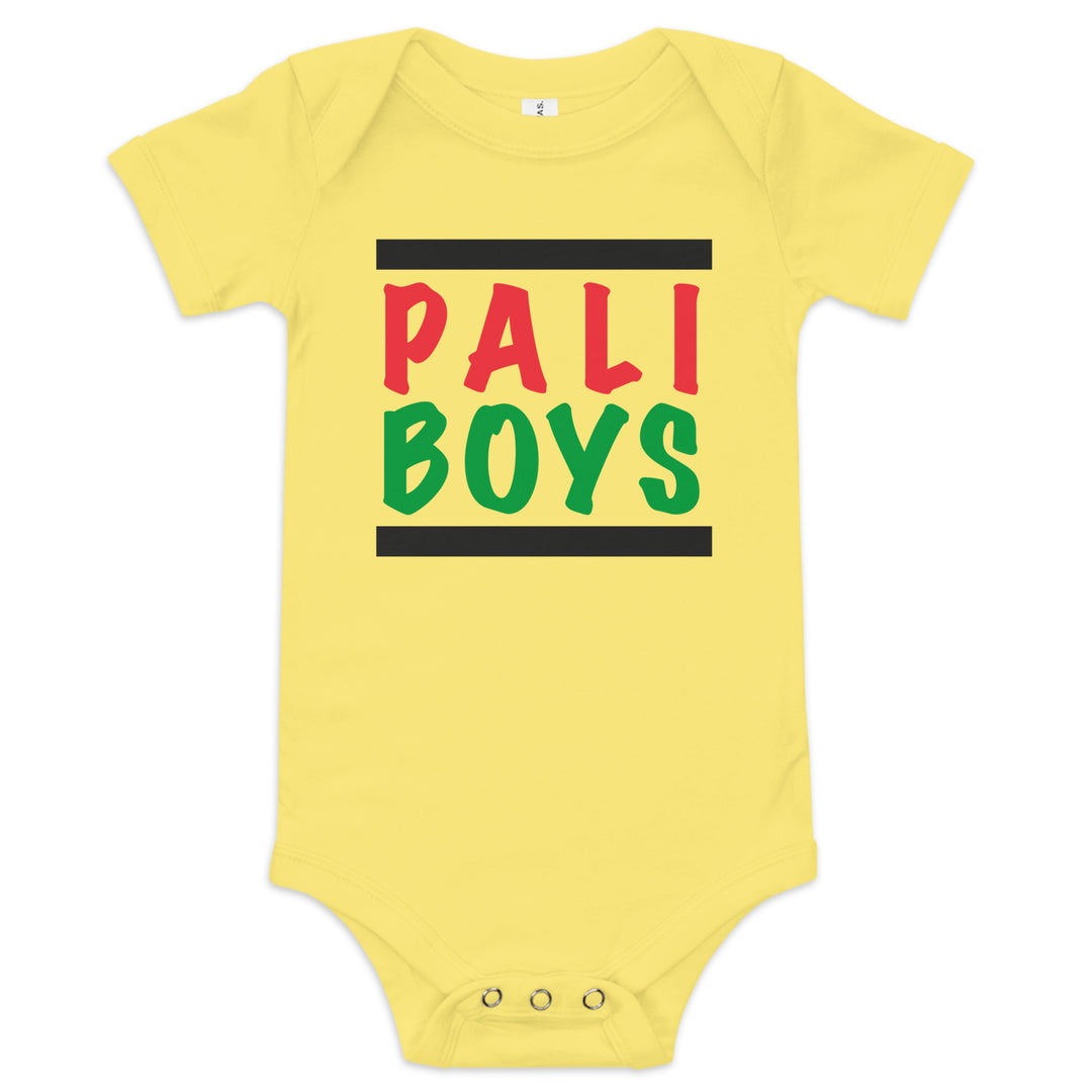 Baby Short Sleeve One Piece - Palestinian Boys, Yellow