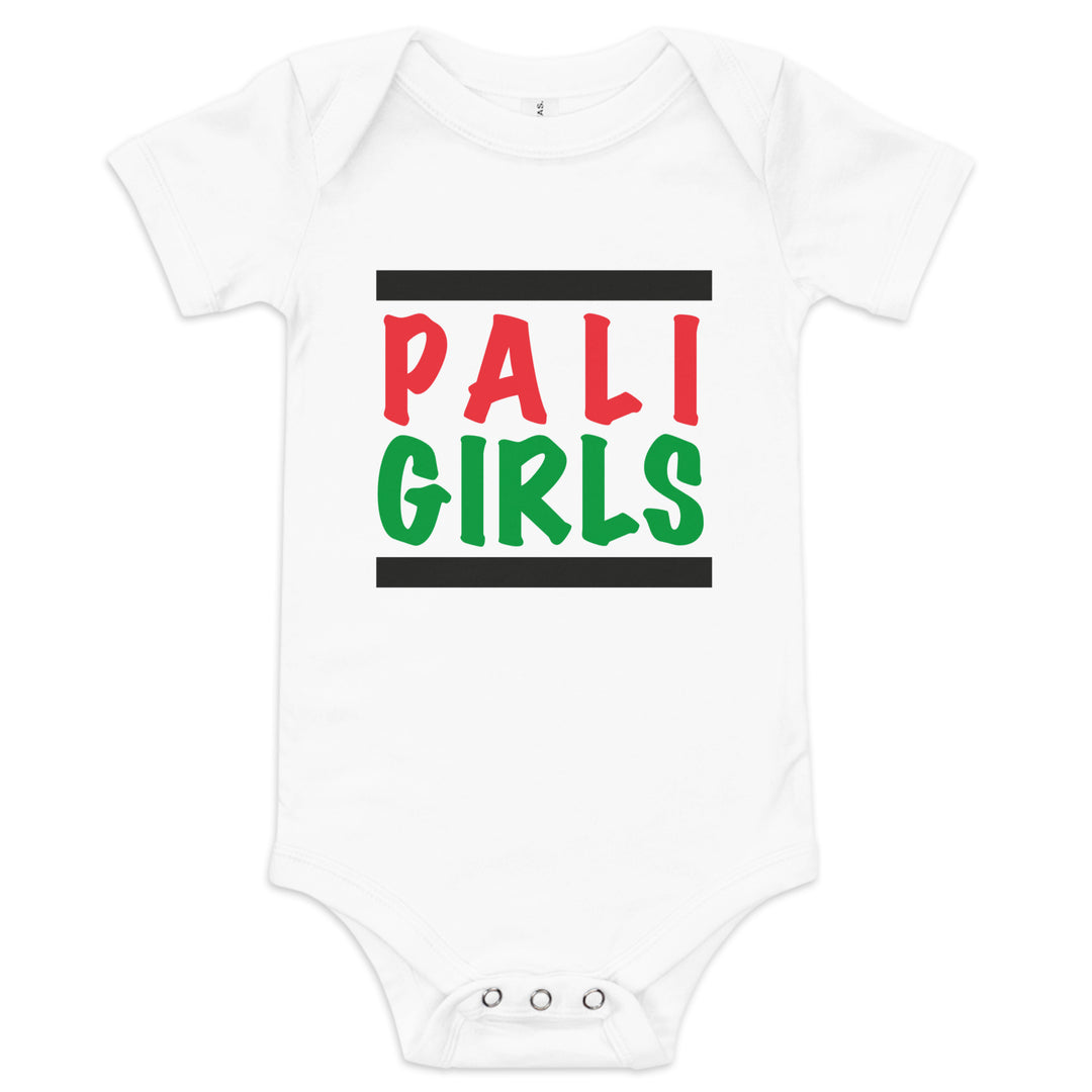 Baby Short Sleeve One Piece - Palestinian Girls, White