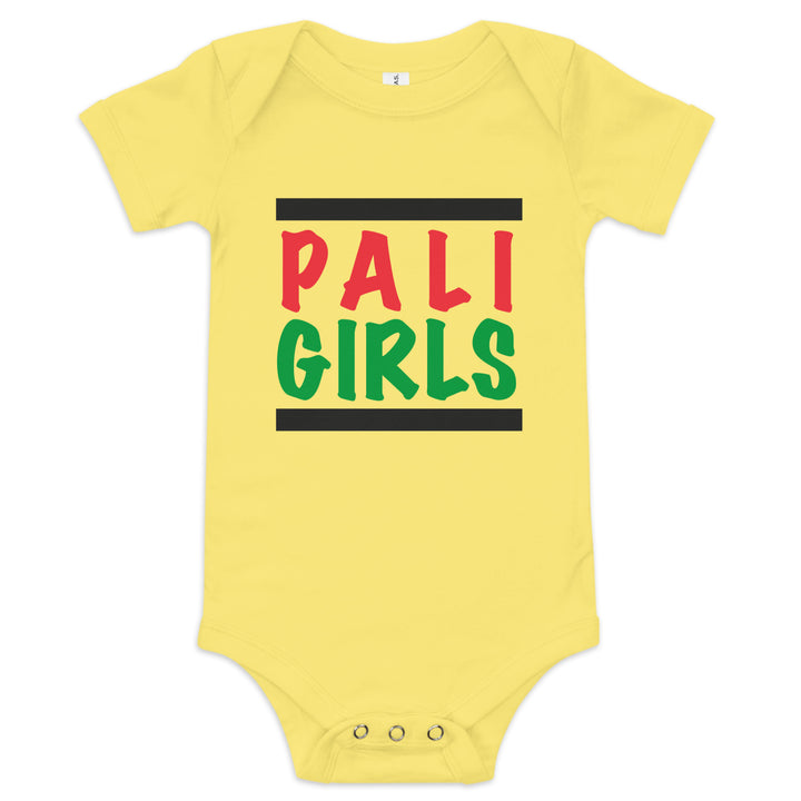 Baby Short Sleeve One Piece - Palestinian Girls, Yellow
